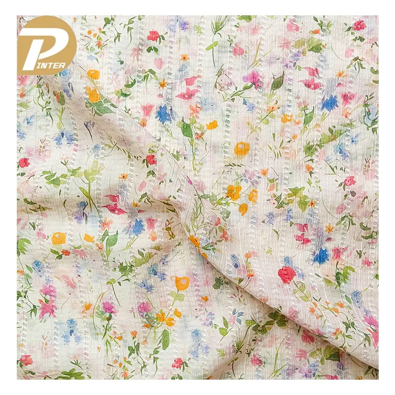 2024 New Arrival China Pinsui  Print 100% Polyester Customized Color Tencel Fabric for Clothing or Skirts