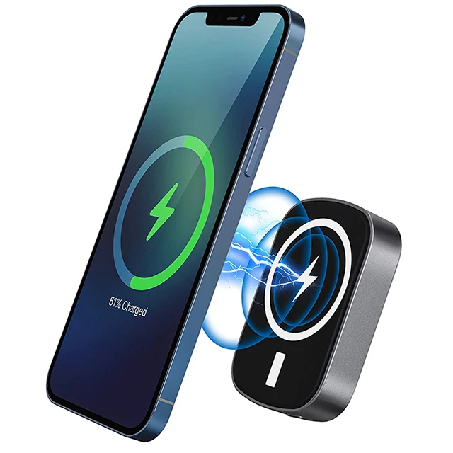 
15W Magnetic Wireless Power Bank Charger For Iphone 12/12 Pro/12 Pro Max/12 Mini Mag-Safe External battery 