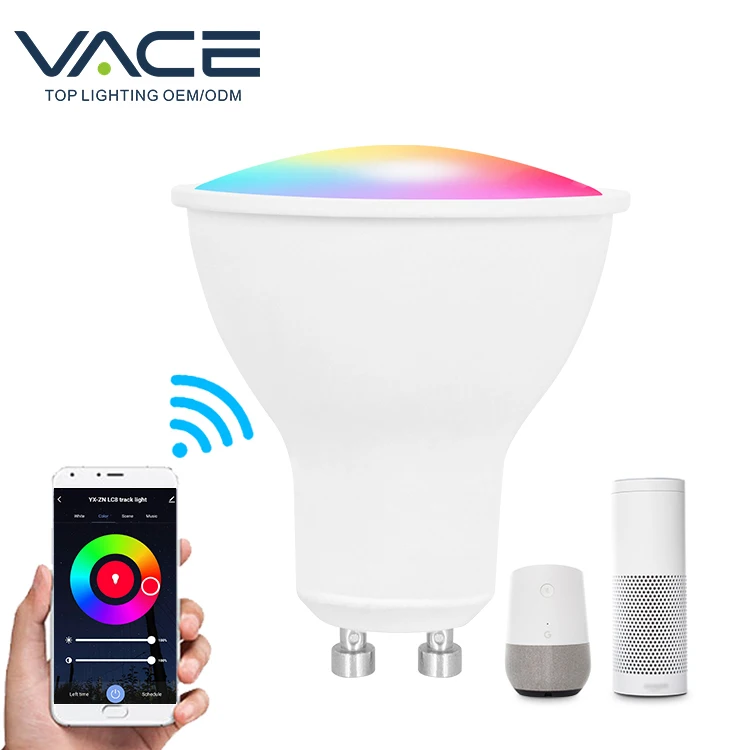 
Remote Control RGBW Smart Wifi Bulb GU5.3 GU10 5W RGB Spotlight Led Light 