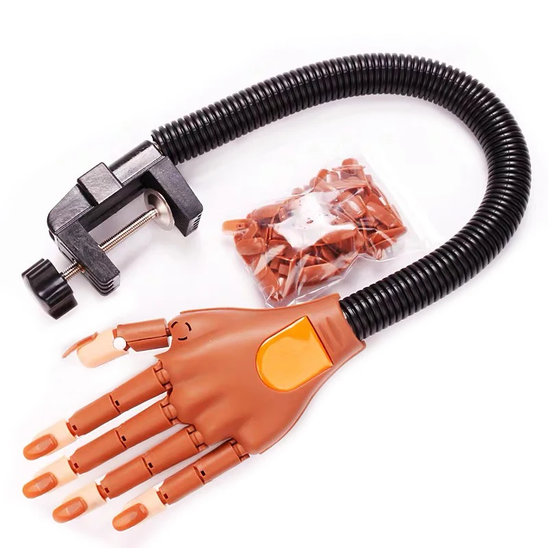 Prosthetic Movable False Soft Display Manicure Holder Mannequin Hand Model Nail Practice Plastic Art Acrylic Training Finger