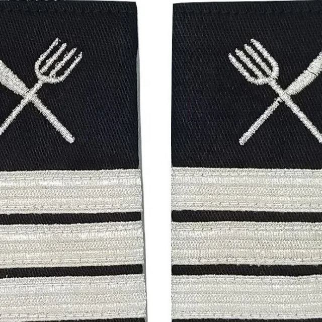 Shoulder Boards Epaulets Silver Knife And Fork Four Bars Pure Wool Cotton Shoulder Boards Military Uniform Shirt Shoulder Board