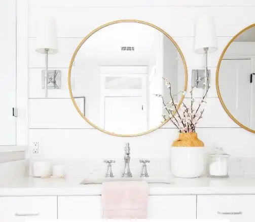 Wholesales Luxury Design Wall Mounted Circular Round Decorative Metal -24' GOLD Wall Mirror