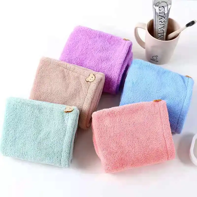 
customized microfiber micro fiber coral fleece curly dry spa hair salon drying towel wrap turban dryer towel for women hair 