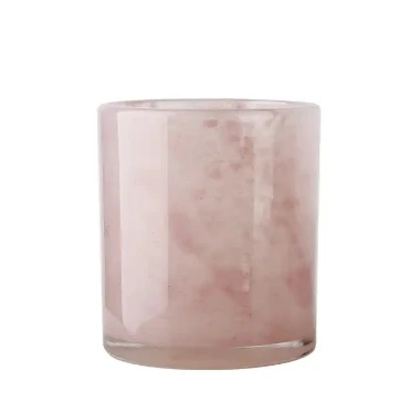 Handblown cylindrical transparent crystal glass recycling multicolored confetti beverage cup