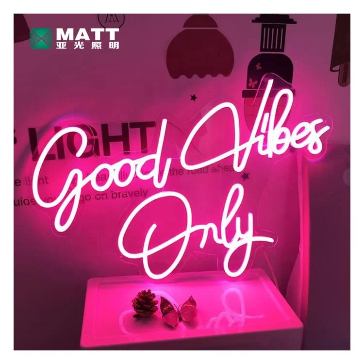 
Matt Drop Shipping 2021 Happy Thanksgiving Neon Sign Good Vibes Only Letters Led Custom Neon Lighting 