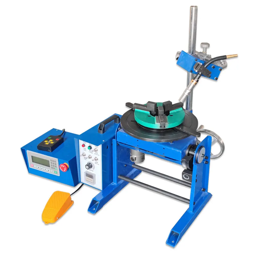 30Kg Welding Positioner Turntable Chuck 300Mm And Mig Gun Holding Arm