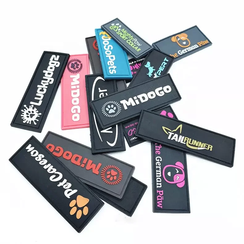 Custom Embossed Logo Brand Clothing Label Patch Soft Rubber 3D Custom Shoes Garment Labels Washable Main Labels Straight Cut