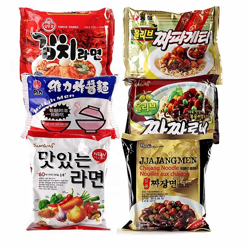 Custom Resealable mylar foil snack packing dry food packaging bags for korean spicy noodles