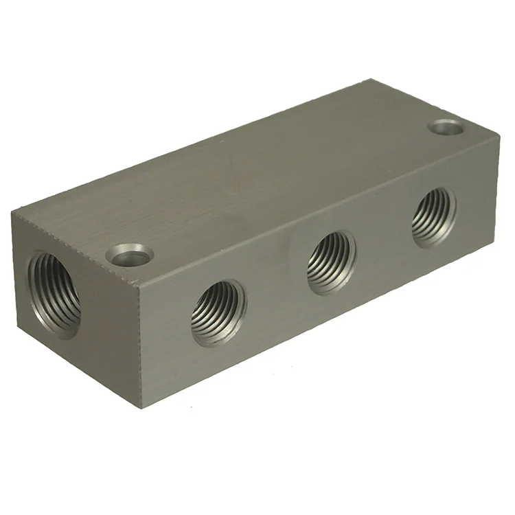 Custom Robust Stainless Steel Manifold Block for Efficient Air and Hydraulic Flow