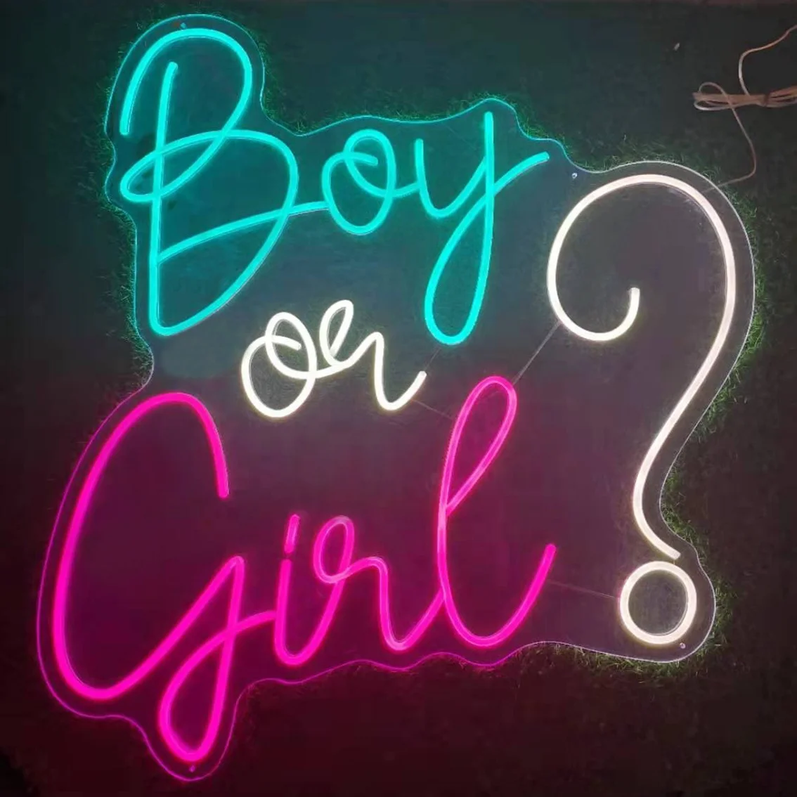 Boy Or Girl  Drop shipping shop decor silicone flex 360 tube light letters flex lamps sign