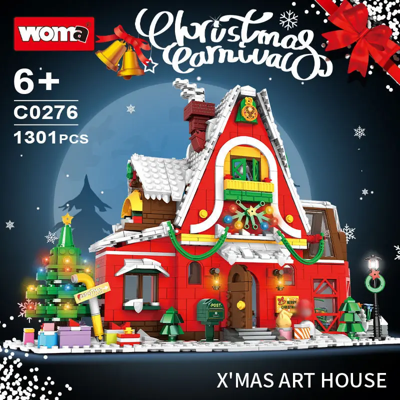 WOMA TOYS C0276 Festive Kids Christmas Play Set DIY Christmas House with Assemble Toy Set