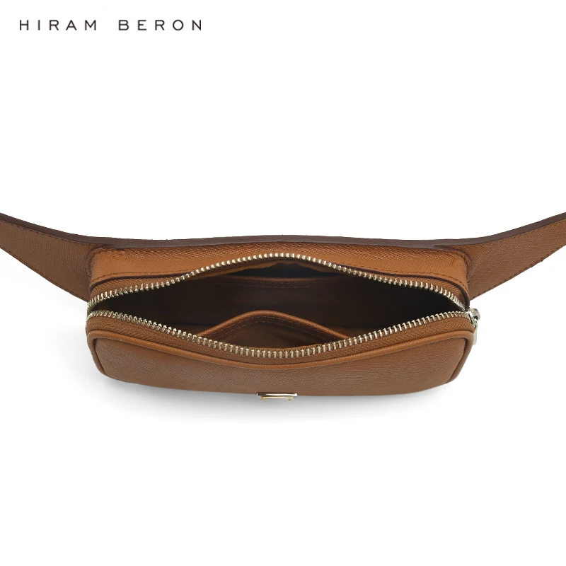 Hiram Beron Luxury Mini Style Crossbody Designer RFID Blocking OEM ODM Wholesale Italian Saffiano Leather Belt Bag for Men