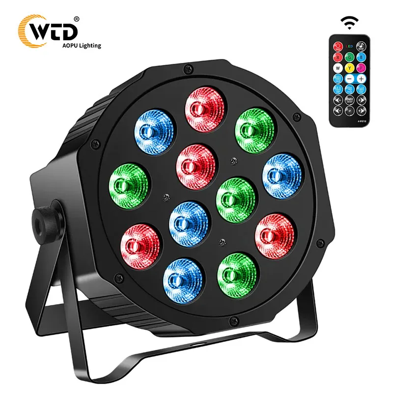 Сценический светодиодный светильник Dmx512 с дистанционным управлением 24 Вт 4 в 1 Rgbw 12 светодиодных ламп для театрального зала