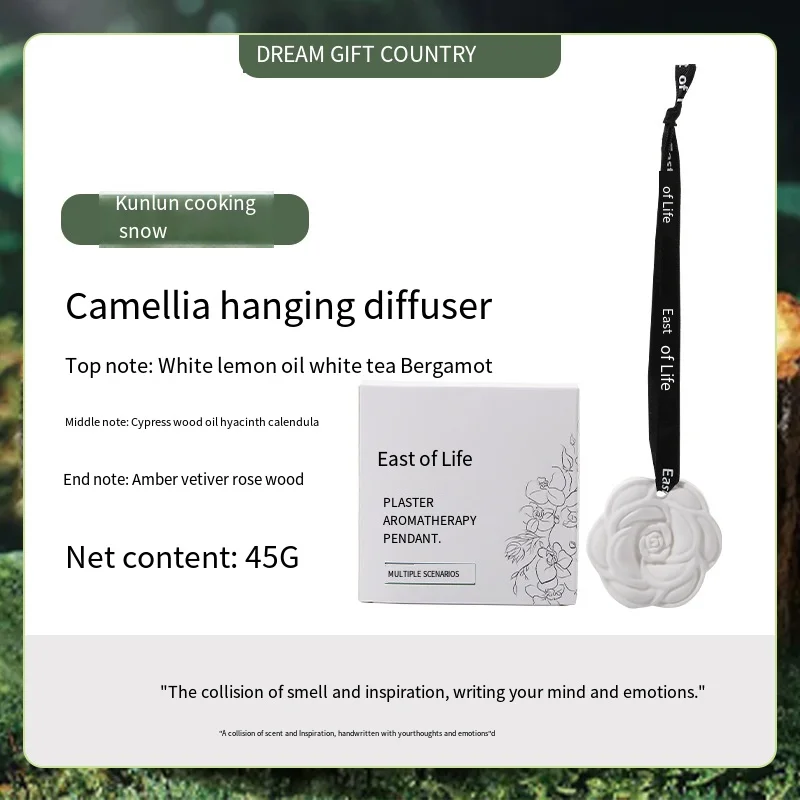 Wholesale camellia car aromatherapy hanging piece home wardrobe aromatherapy wax piece gypsum scented piece air freshener