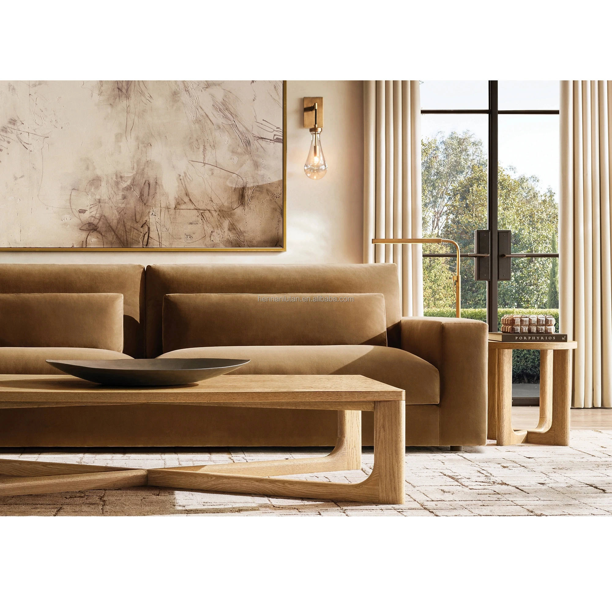 Living Room sofa Leather Sofa Couch Solid wood home furniture customization chaise