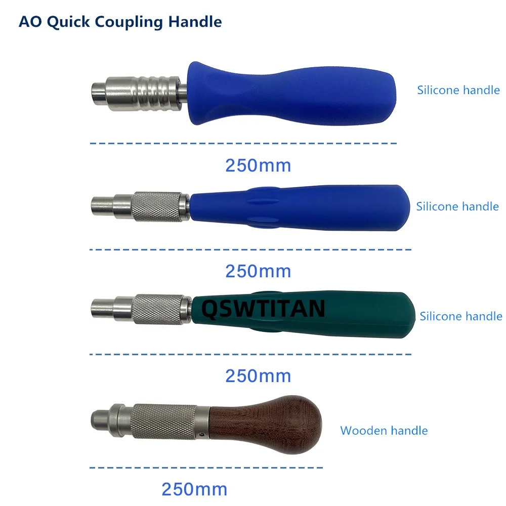 Bone AO Quick Coupling handle and AO drill bits Veterinary Orthopedic Surgical Instrument