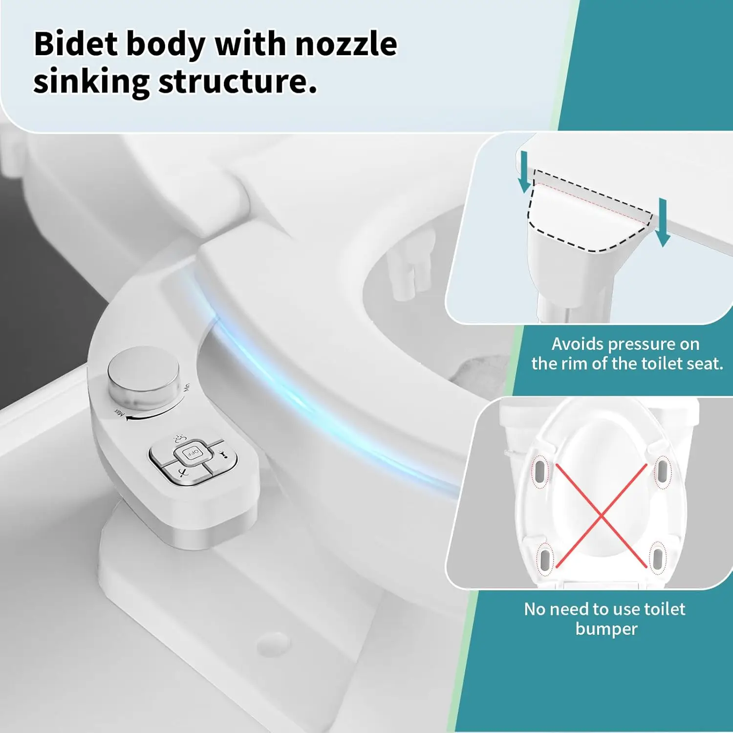 New Ultra Slim Warm & Cold Water Toilet Bidet Attachment Dual Nozzle Self-Cleaning Bide OEM/ODM Smart Manual Bidets