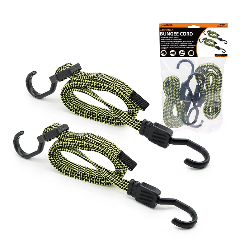 Cheap Price Adjustable 18mm Elastic Rubber Flat Bungee Cord Straps with Hooks