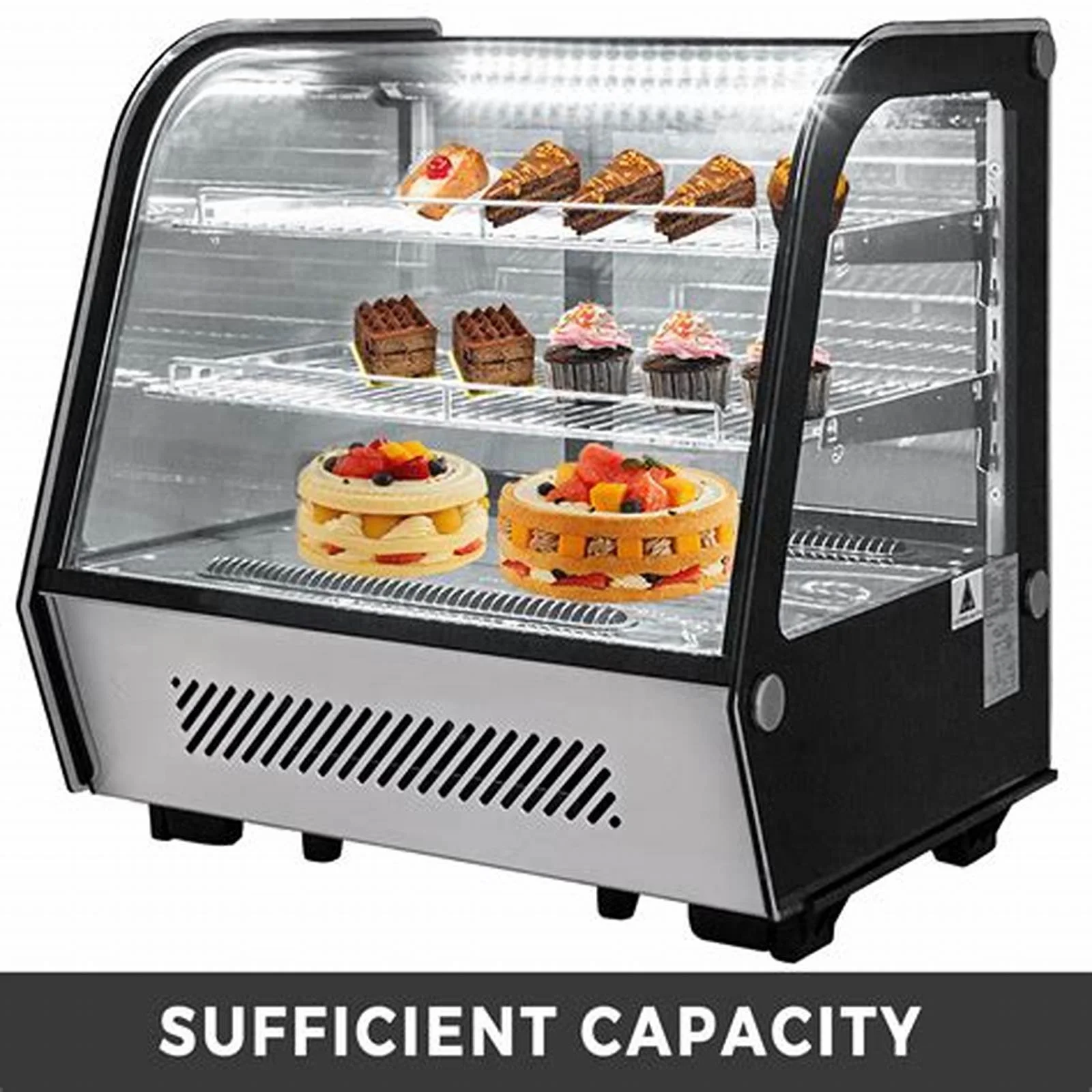 Supertise China Economical Mini Front curved glass Countertop Cake Display Cooler with cheap price
