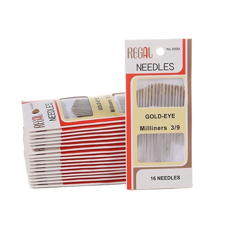 High Quality 16 Pcs House Hand Sewing Needles Golden Eye Sewing Needle Kit (1600438356830)