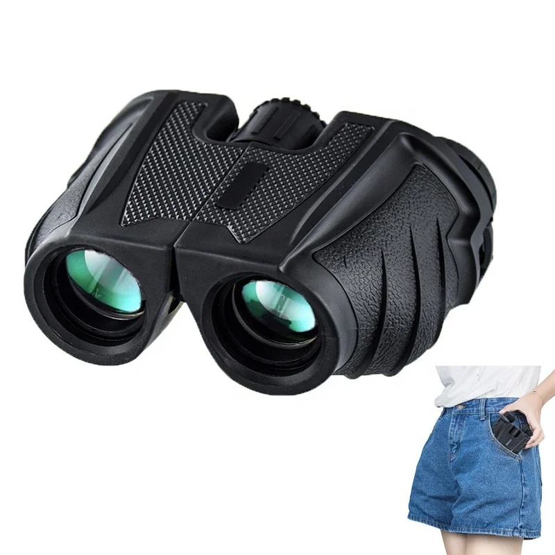 Карманный складной мини-бинокль 12x25, компактный легкий уличный бинокль для взрослых и детей