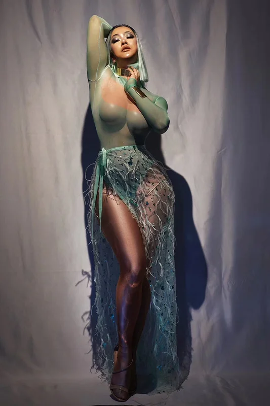 fashion design romantic dreamy sexy nude bodysuit see-through sexy backless Leotards topless one-pieces stage wear club wear