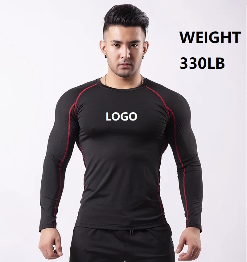 Vedo BaseLayer Прямая поставка Пользовательский логотип полиэстер с длинным рукавом вес 330 фунтов 7XL мужская одежда для спортзала фитнеса плюс размер спортивная одежда