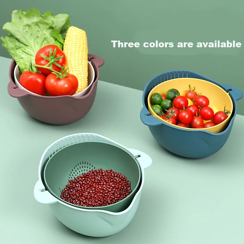 Original Design New Product Minimalist Style Vegetable Fruit Washing Bowl Kitchen Plastic Drain Basket