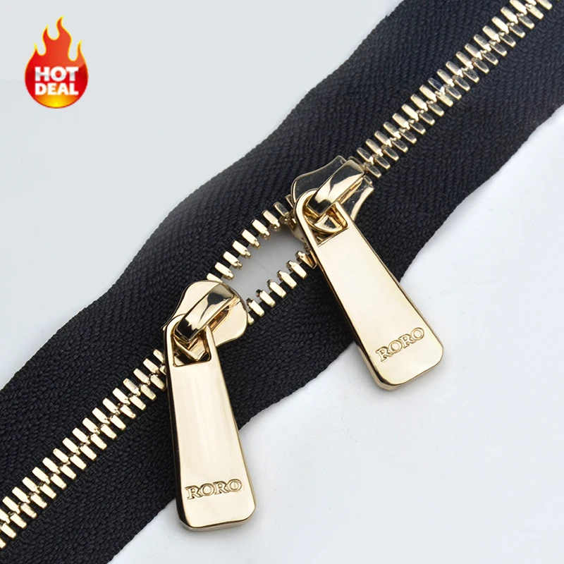 5# High quality recycled corn teeth metal zipper can be customized smooth durable for garments bags shoes luggage