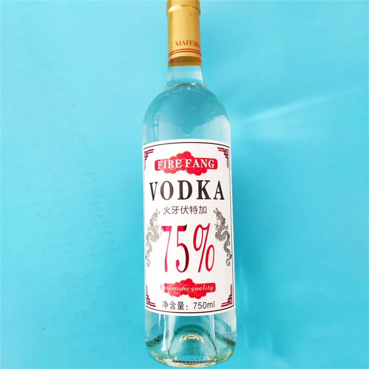 Factory Direct Price Alcoholic Glass Bottle Spirit 75 Degree Fire Tooth Vodka