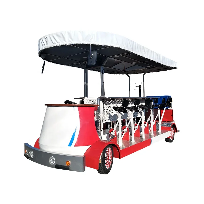 16-Person Park Sightseeing Mobile Electric Beer Bike Europe Standard Street Steel Fork Disc Brake Ordinary Pedal Beach Cycling