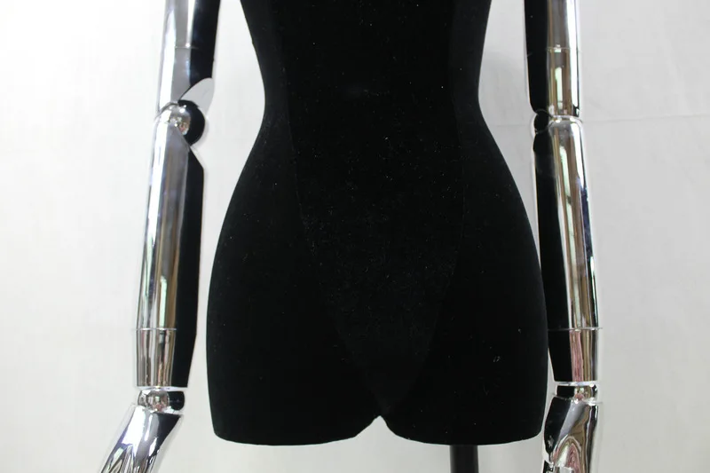 Half body wooden mannequin torso with arms mannequin head and torso velvet mannequin dress form