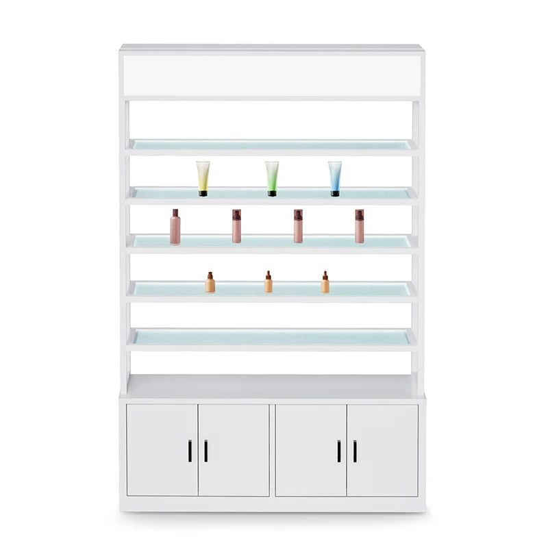 New Store Interior Design Lipstick Makeup Display Stand Beauty Product Display Cabinet Acrylic Display Rack With Led Light