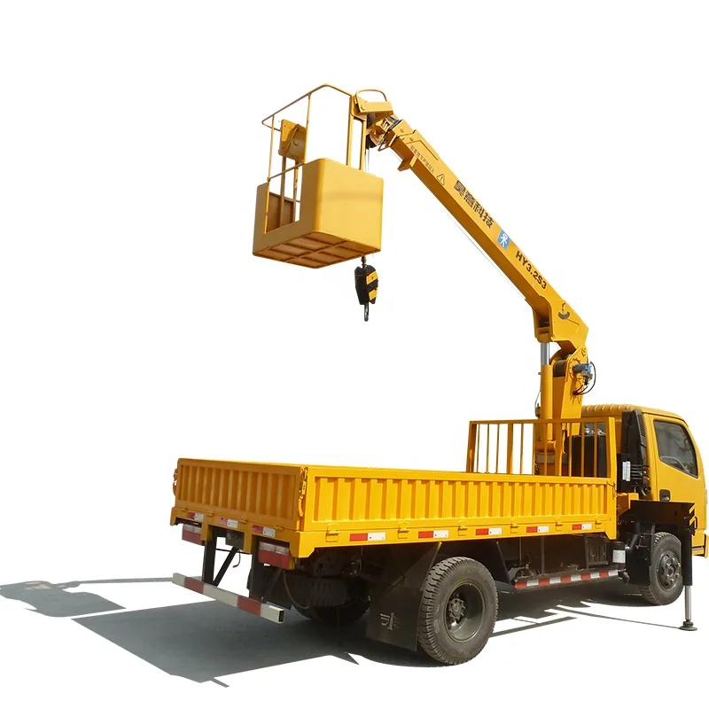 2 ton 3 ton mini crane tuck crane  grua with  remote control mobile straight boom truck mounted crane