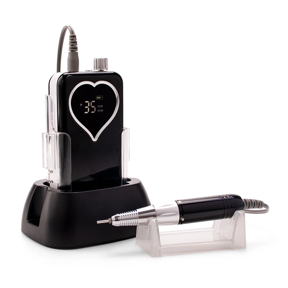Free private label 35000 rpm professional Efile cordless electronic electric nail drill manicure machine 45w polisher tools