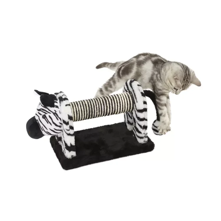 Hot Style Black white Pet Toy Plush Zebra Lovely Cat Scratcher Toy  Cat Scratching Post Sisal Cat Scratcher Portable