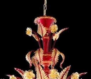 Fancy large size hotel red glass murano chandelier glass lighting factory wholesale glass chandelier murano lamp lights luxury
