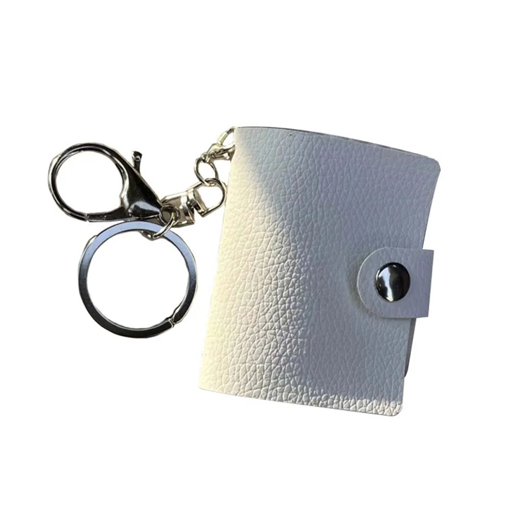 New Custom Blank Sublimation Mini Photo Album Keychain PU and PVC Inner Page Keyring Picture Frame keyring Metal  Keychains