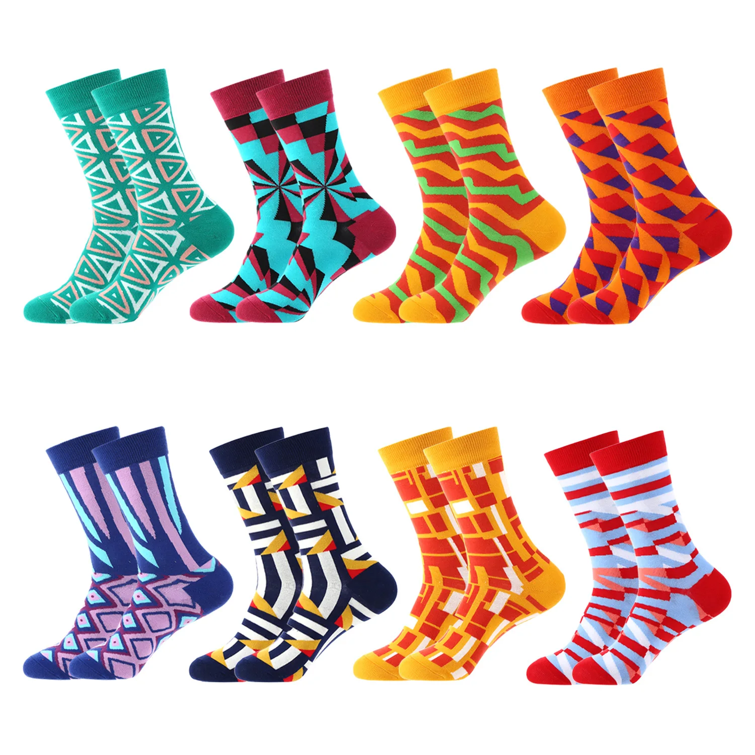 Jingwen OEM Calcetines Felices Cotton Custom Socks Logo Fashion Men Dress Happy Socks