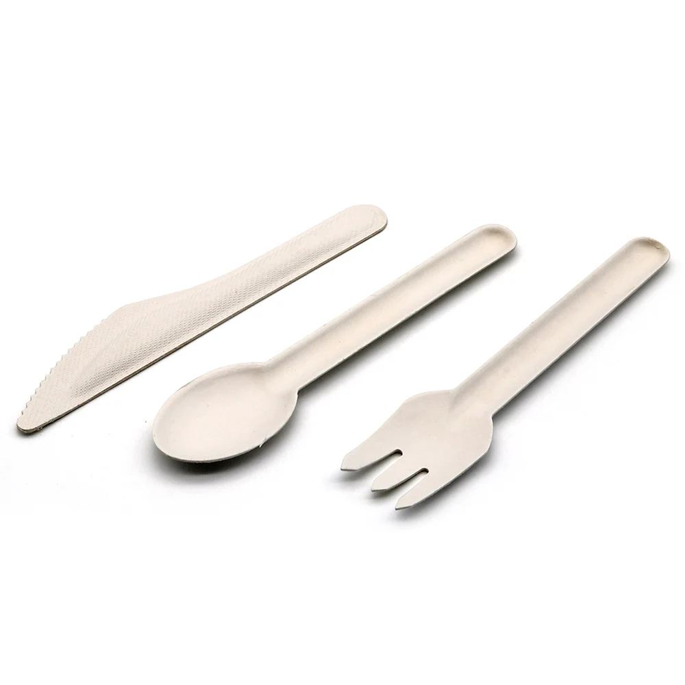 Disposable Bamboo Wooden Cutlery Set 150PCS 50 Forks 50 Knives 50 Spoons Compostable Flatware Utensils