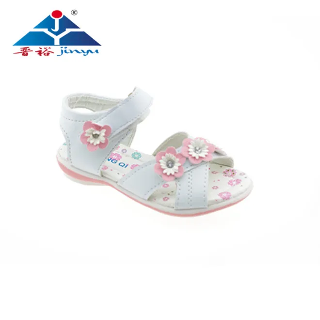 
china kids Pink flower soft baby slip foot wear girls sandals shoes 