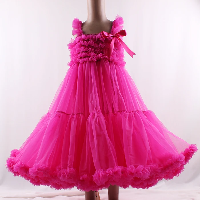New arrival lovely dusty rose wholesale chiffon princess dress baby girl dresses
