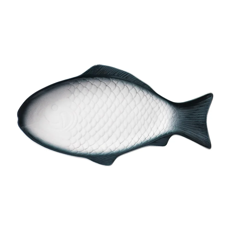 Luxury Kitchen Dinner Hotel color gold rim shape serving ceramic fish plates