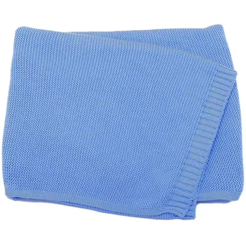 2023 Wholesale Price Super Soft 100% Cotton 80*100cm New Type Knitted Baby Blankets for Newborns