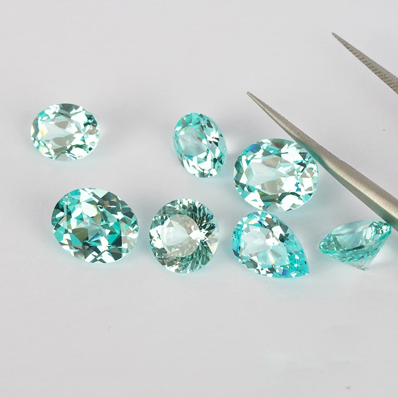 Tianchen Wholesale Top Quality Lab Grown Colorful Gemstone Lab Grown Paraiba/Aquamarine for Jewelry Making