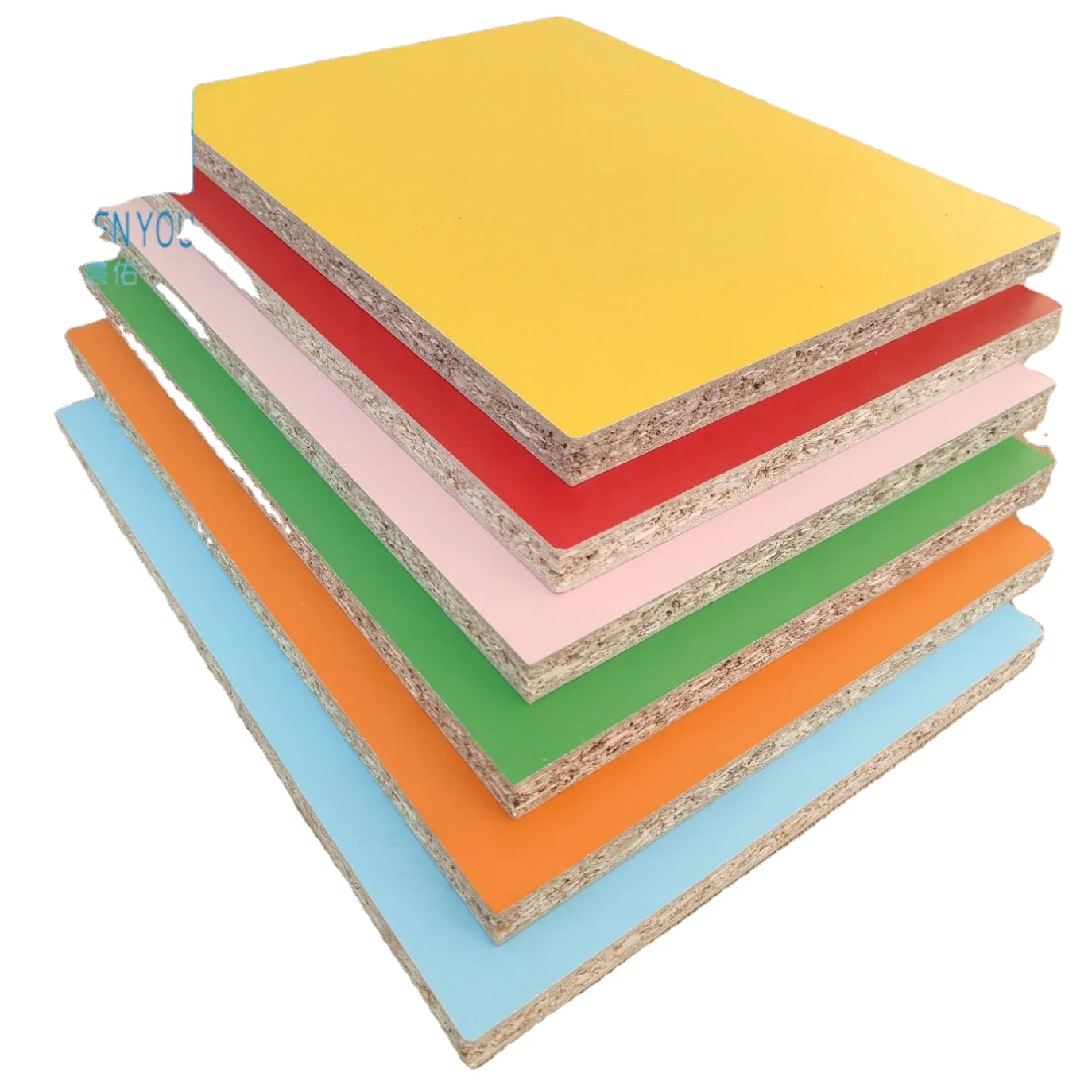 China Supplier 1220*2440*18mm chipboard  solid color MFC melamine particle board