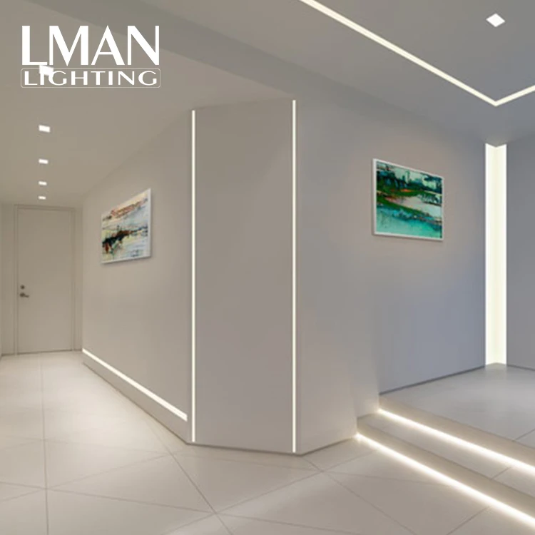 Indoor Decoration Recessed Led Aluminum Profile Strip Drywall Plaster Gypsum Lighting Channels Led Profiles Light