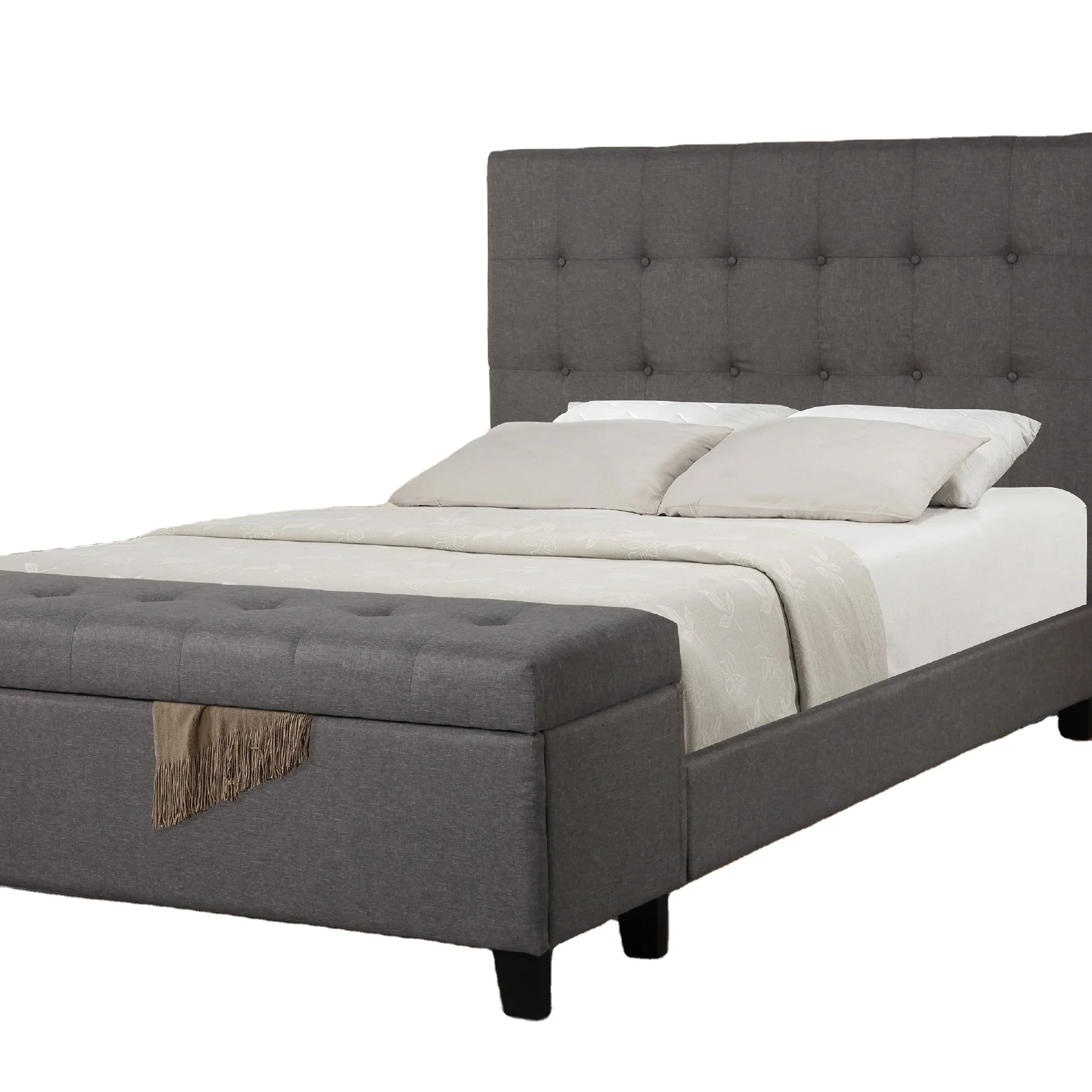 Manufacturing fabric queen size Korean Chinese Italian style bedroom furniture wooden beds bedroom furniture