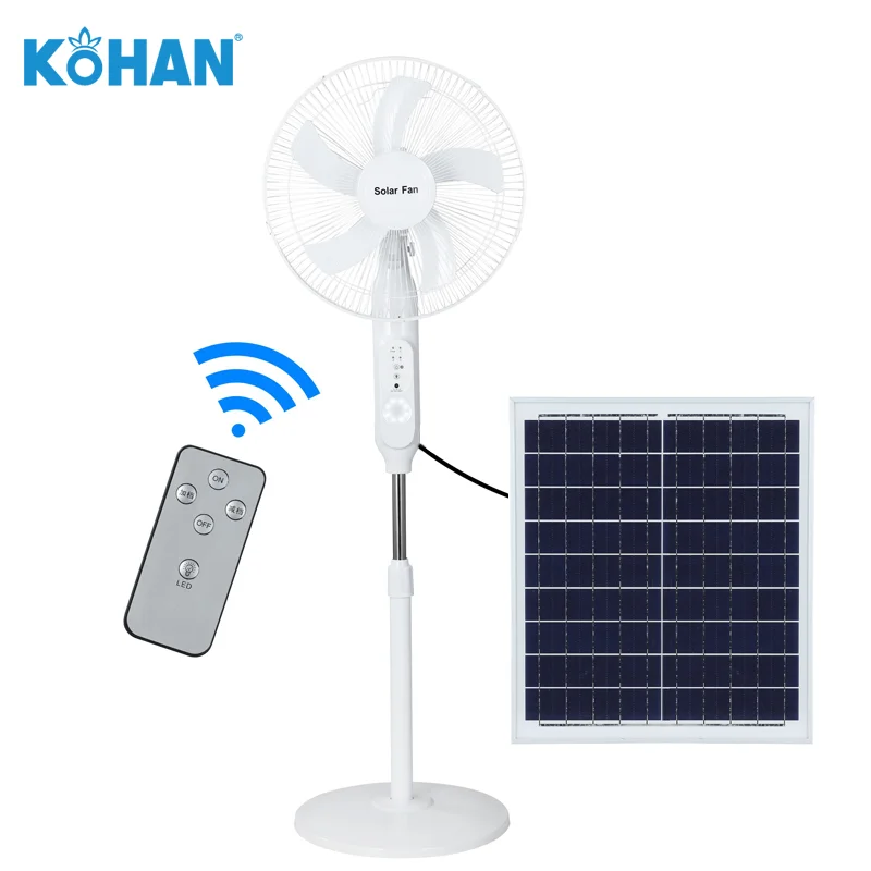 Summer rechargeable solar electric fan with Solar Panel 16inch large capacity mobile Rechargeable solar fan for Indoor Outdoor