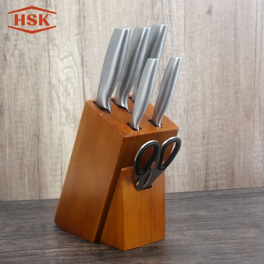 Хит продаж профессиональный набор кухонных ножей 6 лучшие цены выгодная цена Острые Ножницы для заточки с полой ручкой
